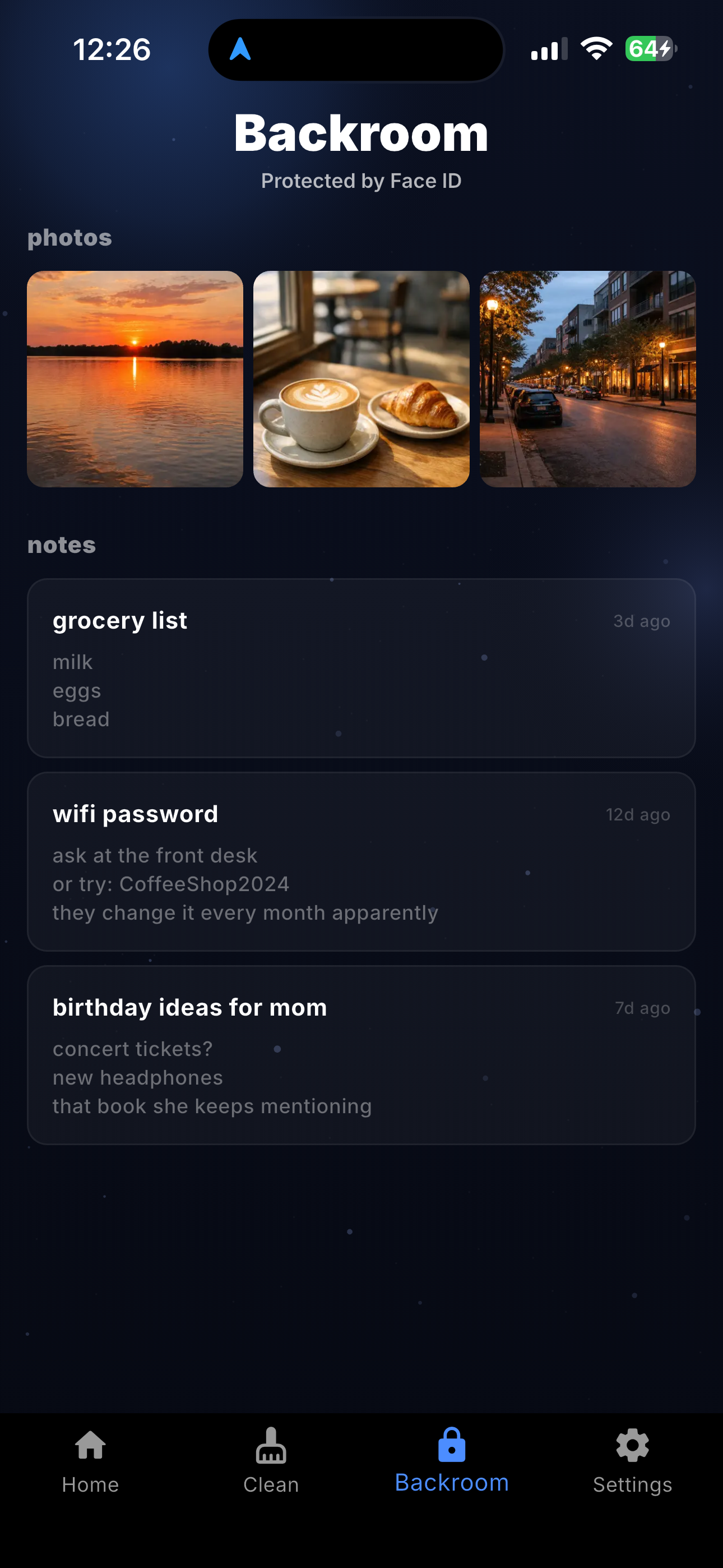 Backroom screenshot detection toast warning